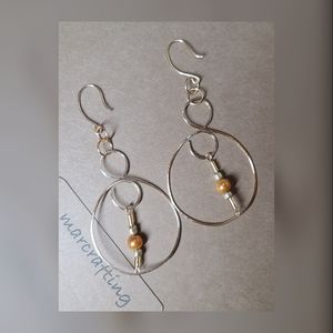 Gold Dangle Circle Earrings
